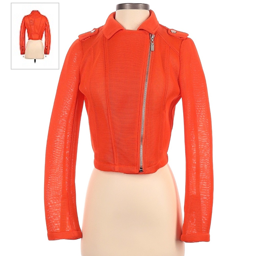 NWT RARE The Fillmore Jacket Net Orange Motorcycle Jacket